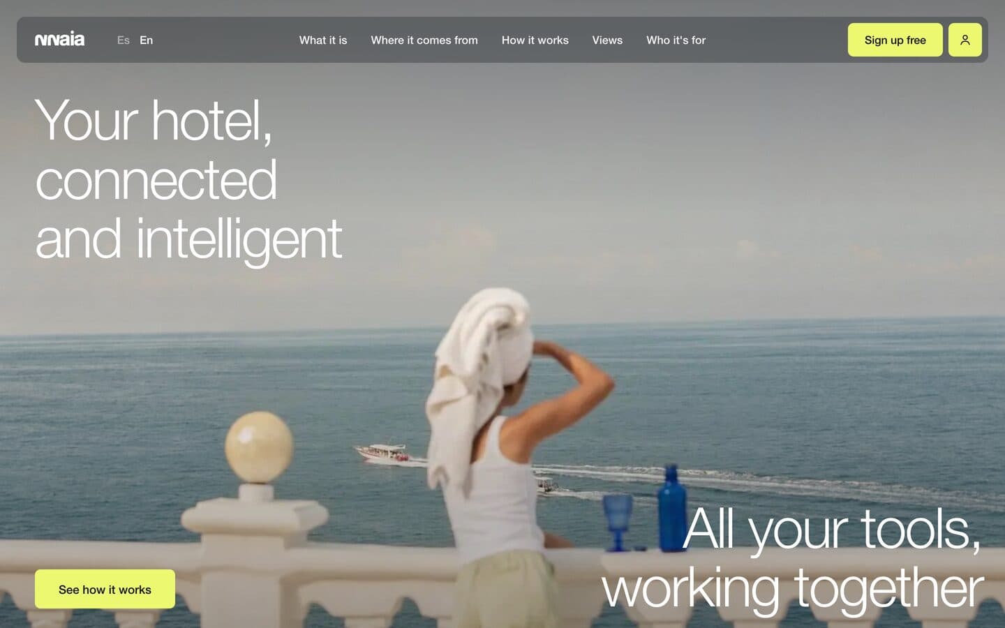 NNAIA website: your hotel, connected and intelligent