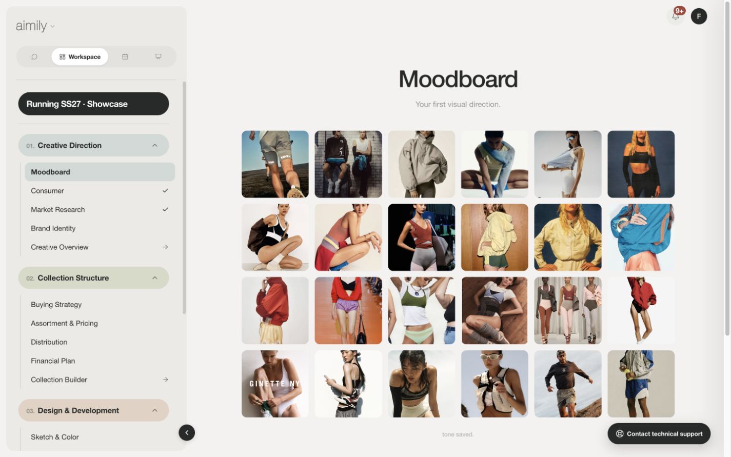 Aimily: Running SS27 Showcase moodboard